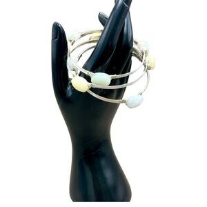 NWOT W STONES & BEADS BANGLE BRACELET SET